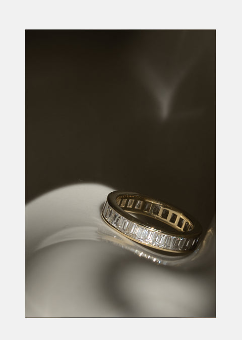 Baguette Cut Channel Pave Lab Grown Diamond Eternity Wedding Band