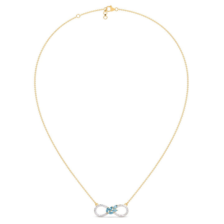 Round And Marquise Lab Grown Diamond Infinity Gemstone Pendant Necklace