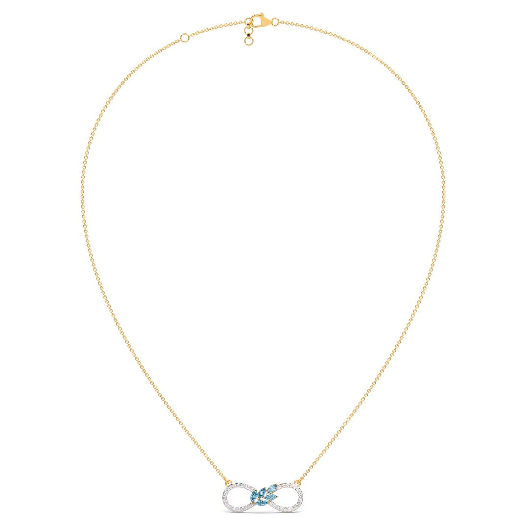 Round And Marquise Lab Grown Diamond Infinity Gemstone Pendant Necklace