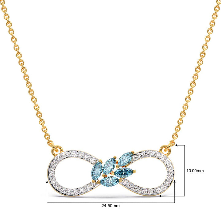 Round And Marquise Lab Grown Diamond Infinity Gemstone Pendant Necklace