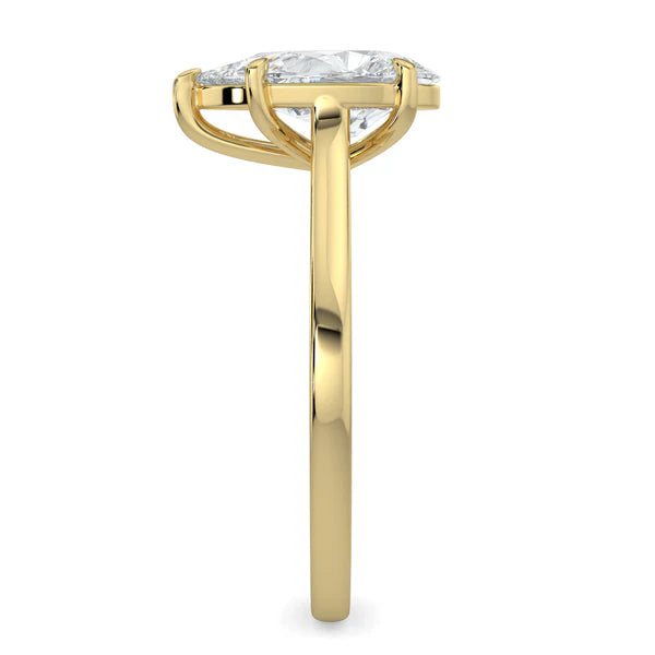 2.0CT Pear E/VS1 Lab Grown Diamond Cathedral Engagement Ring