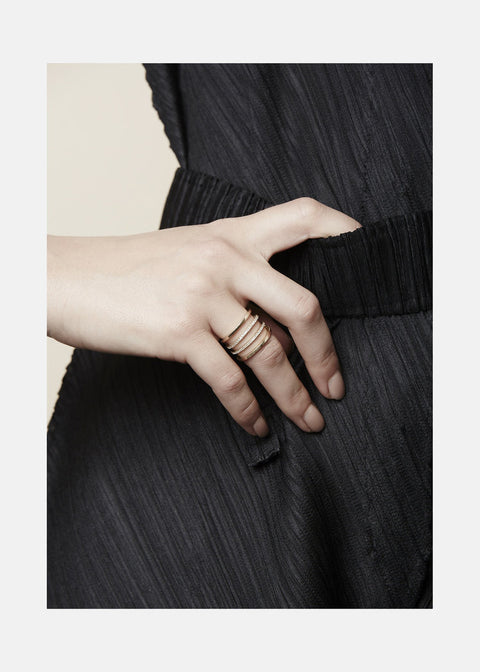 Round Pave Double Band Lab Grown Diamond Wedding Band