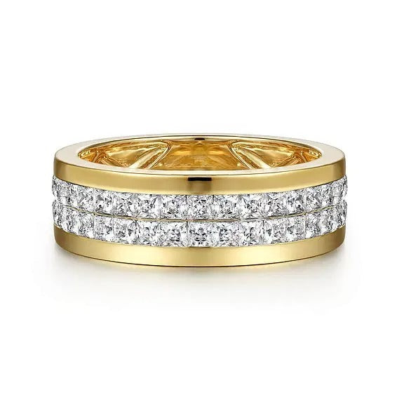 14K Yellow Gold Lab Grown Diamond Men's Wedding Ring