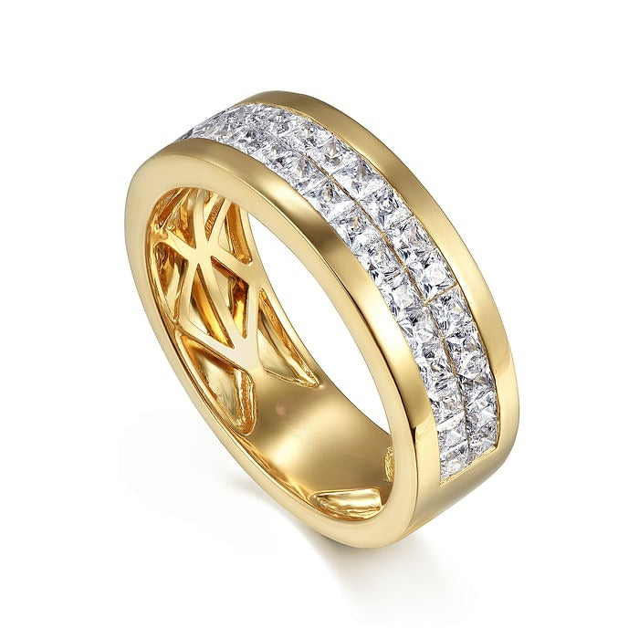 14K Yellow Gold Lab Grown Diamond Men's Wedding Ring