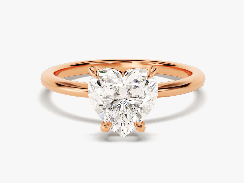 2.0CT Heart Cut Solitaire Lab Grown Diamond Engagement Ring For Women