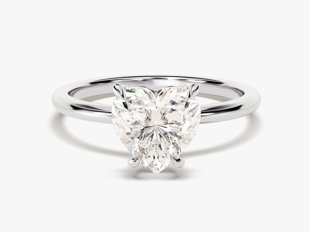 2.0CT Heart Cut Solitaire Lab Grown Diamond Engagement Ring For Women