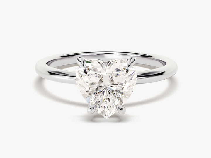 2.0CT Heart Cut Solitaire Lab Grown Diamond Engagement Ring For Women