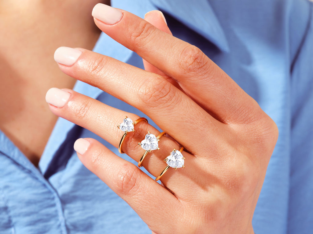 2.0CT Heart Cut Solitaire Lab Grown Diamond Engagement Ring For Women