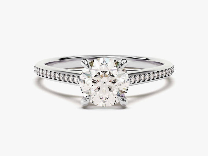 1.0CT Channel Round Lab Grown Diamond Engagement Ring For Women Anniversary Gift