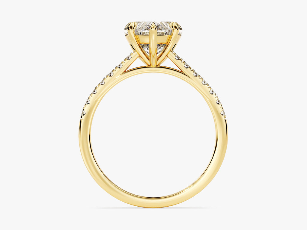 2.0CT Heart Cut Pave Lab Grown Diamond Engagement Ring For Women