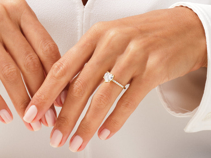 2.0CT Heart Cut Pave Lab Grown Diamond Engagement Ring For Women