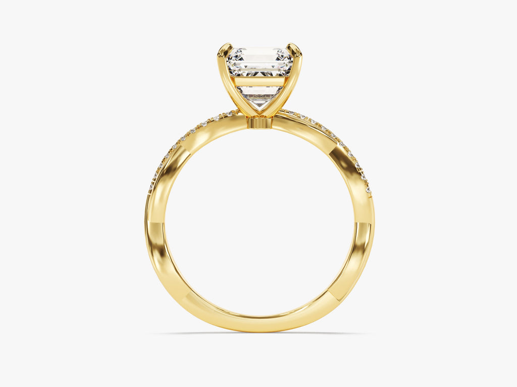 2.0CT Asscher Cut Twisted Lab Grown Diamond Engagement Ring Pretty Engagement Ring