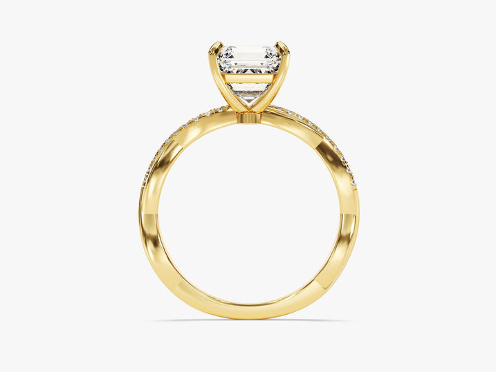 2.0CT Asscher Cut Twisted Lab Grown Diamond Engagement Ring Pretty Engagement Ring