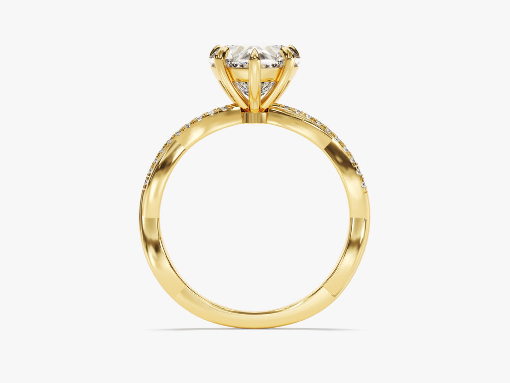 2.0CT Heart Twisted Lab Grown Diamond Engagement Ring Minimalist Wedding Ring