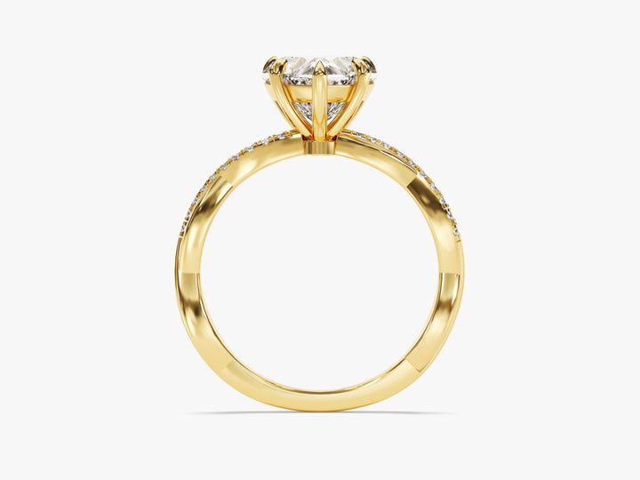 2.0CT Heart Twisted Lab Grown Diamond Engagement Ring Minimalist Wedding Ring