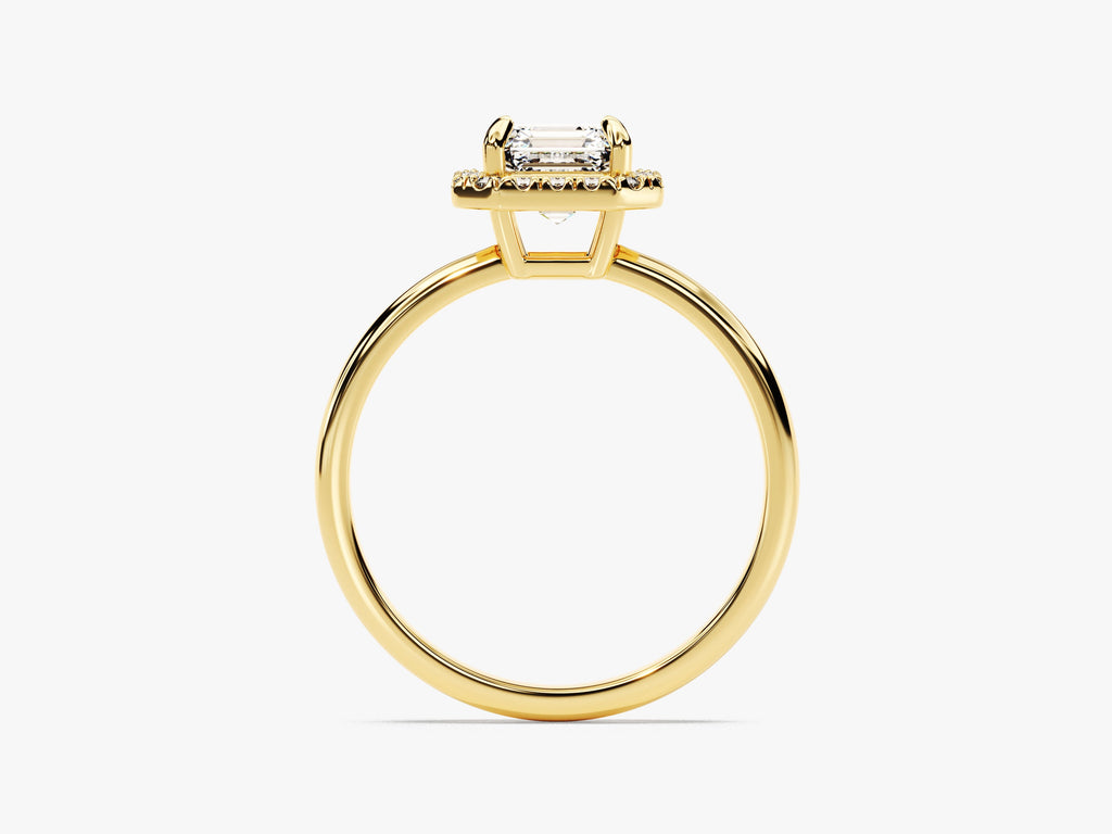 1.0CT Asscher Cut Halo Lab Grown Diamond Engagement Ring Maximalist Wedding Ring