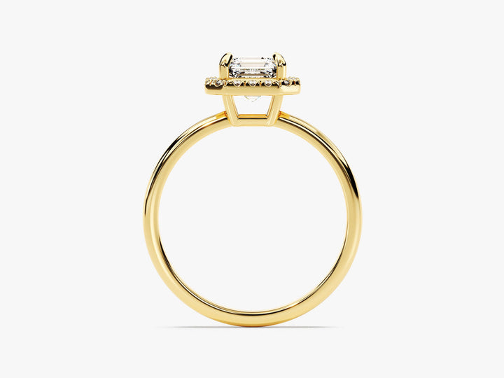 1.0CT Asscher Cut Halo Lab Grown Diamond Engagement Ring Maximalist Wedding Ring