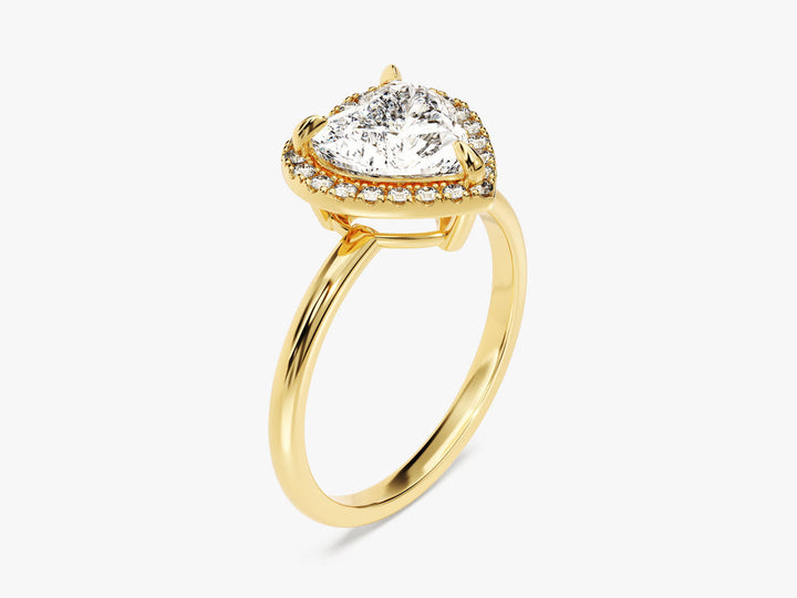 2.0CT Heart Cut Halo Lab Grown Diamond Engagement Ring For Women