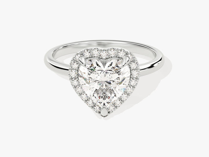 2.0CT Heart Cut Halo Lab Grown Diamond Engagement Ring For Women