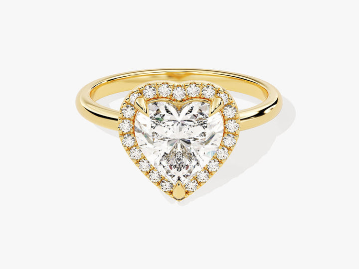 2.0CT Heart Cut Halo Lab Grown Diamond Engagement Ring For Women