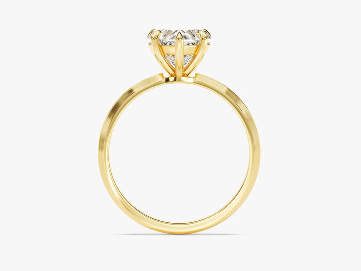 2.0CT Heart Knife Edge Lab Grown Diamond Engagement Ring For Women