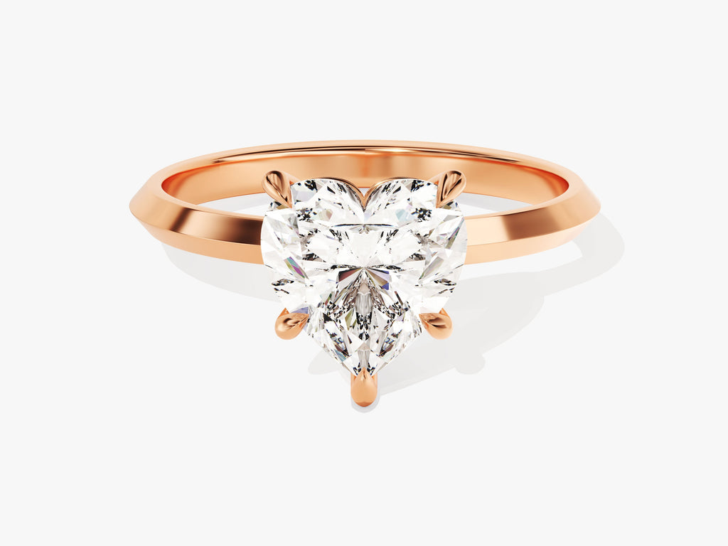 2.0CT Heart Knife Edge Lab Grown Diamond Engagement Ring For Women