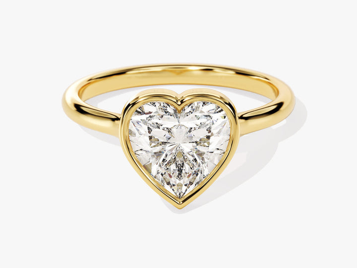 2.0CT Heart Cut Bezel Lab Grown Diamond Engagement Ring For Women