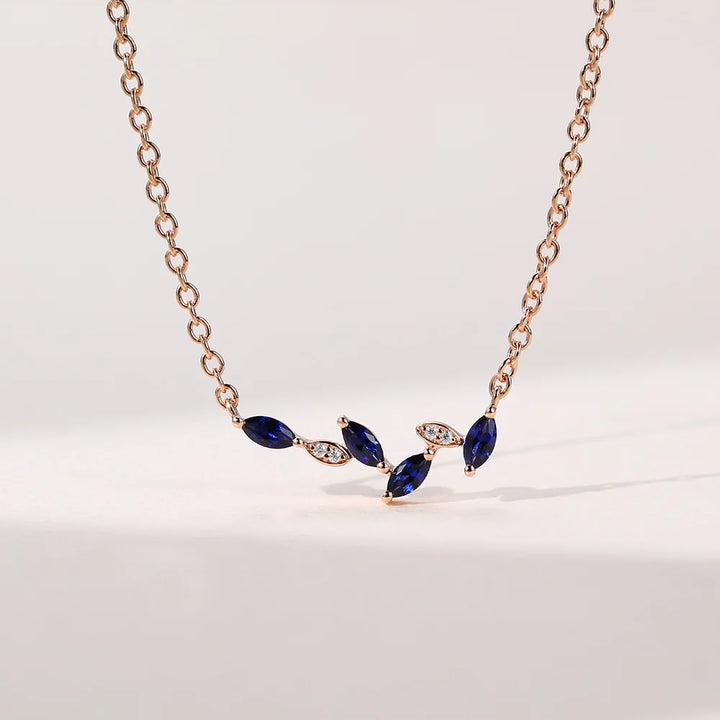 Elegant & Sapphire Marquise Cut Lab Grown Diamond Necklace Wedding