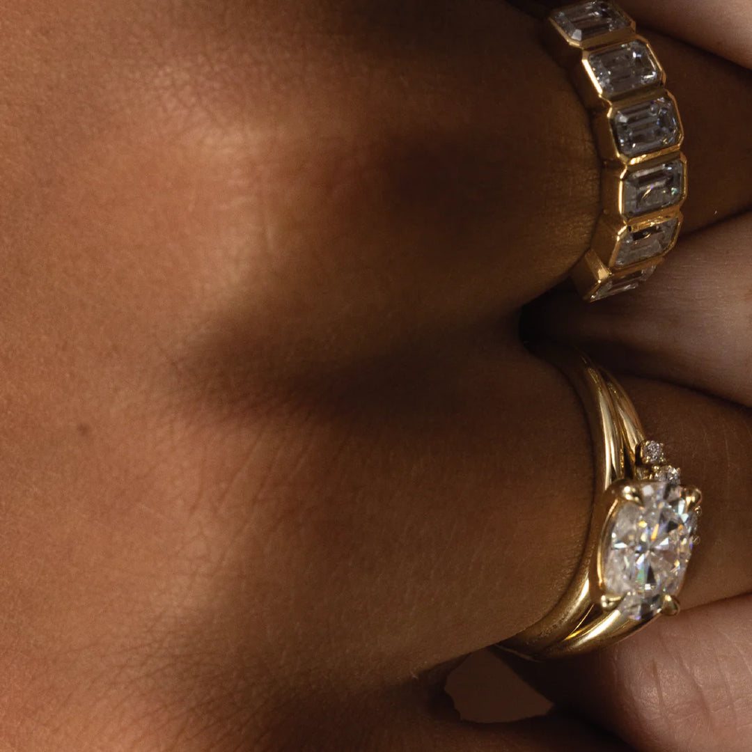 1.50CT East West Oval Cut Lab Grown Diamond Solitaire Engagement Ring