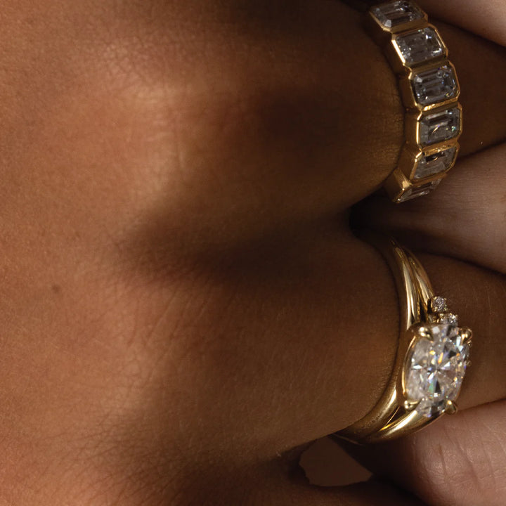 1.50CT East West Oval Cut Lab Grown Diamond Solitaire Engagement Ring