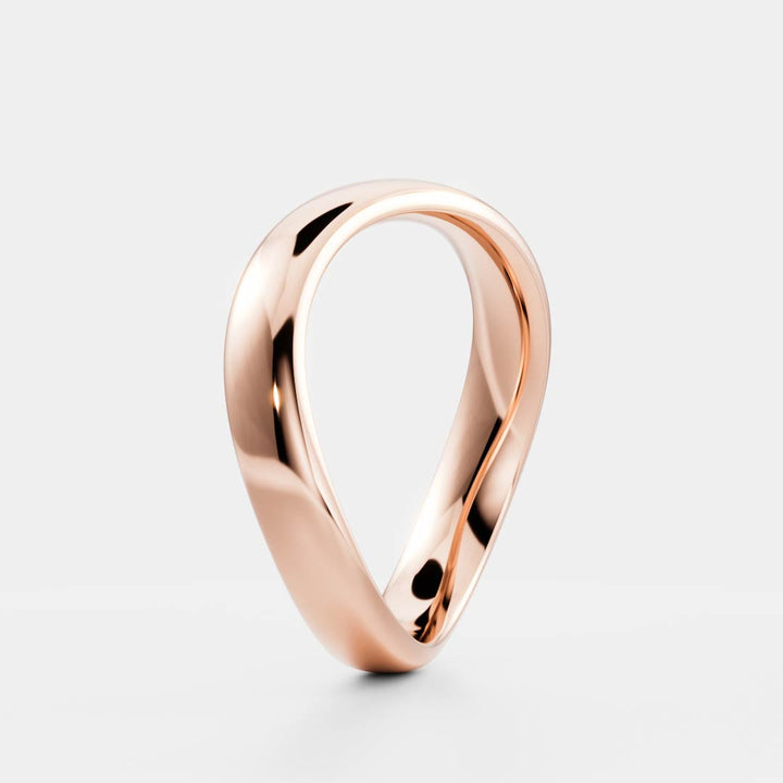 Classic Infinity Shape Curved Plain Wedding Band For Women
