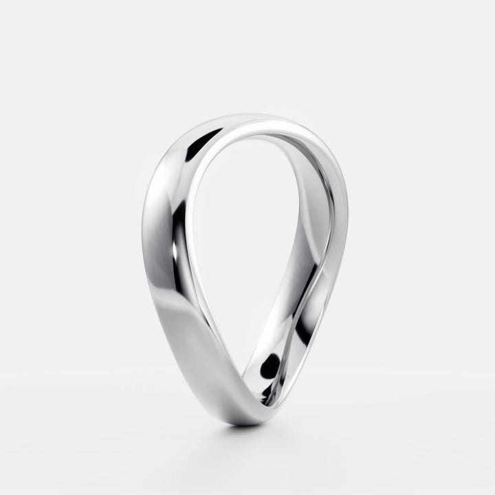 Classic Infinity Shape Curved Plain Wedding Band For Women