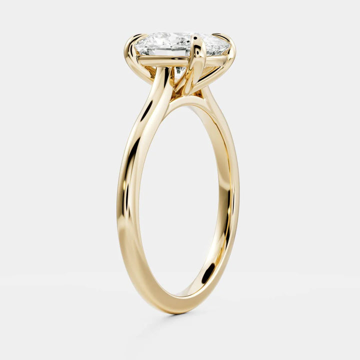 2.50CT Elongated Cushion Cut Lab Grown Diamond Cathedral Engagement Ring