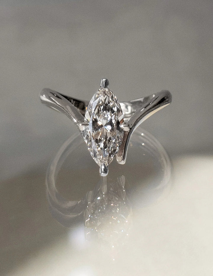 1.50CT-2.50CT Marquise E/VS Lab Grown Diamond Engagement Unique Ring Designs With Matching Diamond Band