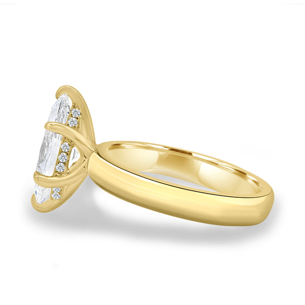 1.0CT Marquise E/VS1 Lab Grown Diamond Hidden Halo Solitaire Engagement Ring