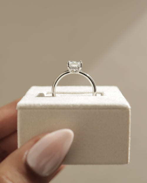 2.0CT Radiant E/VS1 Lab Grown Diamond Hidden Halo Solitaire Engagement Ring