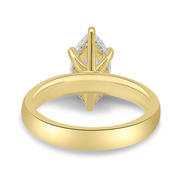 1.0CT Marquise E/VS1 Lab Grown Diamond Hidden Halo Solitaire Engagement Ring