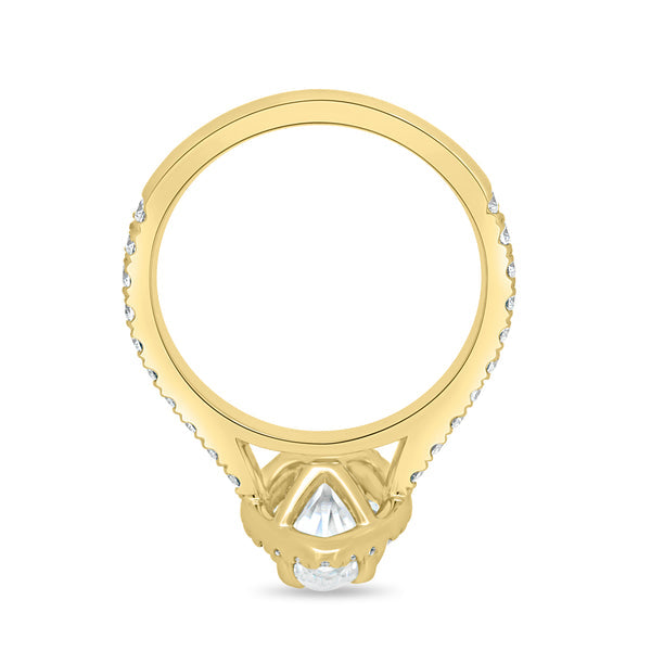 1.50CT Marquise Cut E/VS2 Lab Grown Diamond Halo Cathedral Pave Engagement Ring