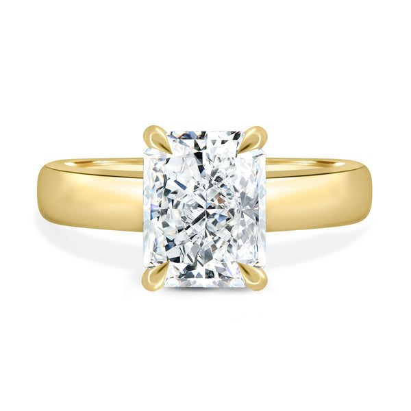 2.0CT Radiant E/VS1 Lab Grown Diamond Hidden Halo Solitaire Engagement Ring