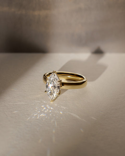 1.0CT Marquise E/VS1 Lab Grown Diamond Hidden Halo Solitaire Engagement Ring