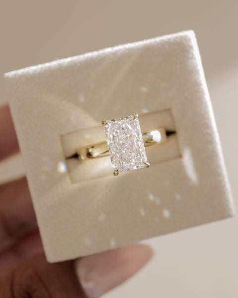 2.0CT Radiant E/VS1 Lab Grown Diamond Hidden Halo Solitaire Engagement Ring