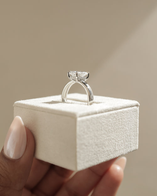 2.0CT Radiant E/VS1 Lab Grown Diamond Hidden Halo Solitaire Engagement Ring