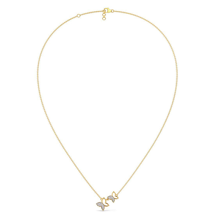 Round CVD Diamond Butterfly Pendant Necklace Designs