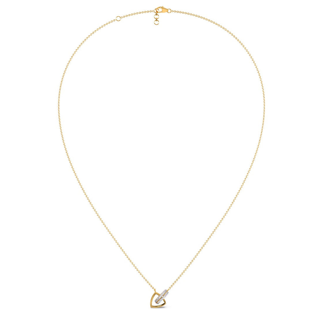 Round Lab Grown Diamond Open Triangle Pendant Necklace