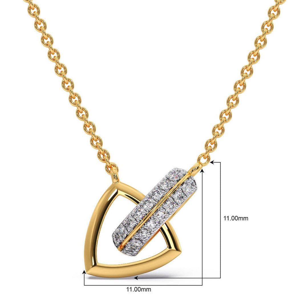 Round Lab Grown Diamond Open Triangle Pendant Necklace