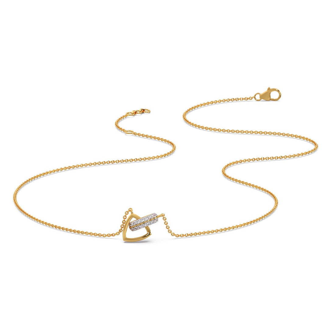 Round Lab Grown Diamond Open Triangle Pendant Necklace