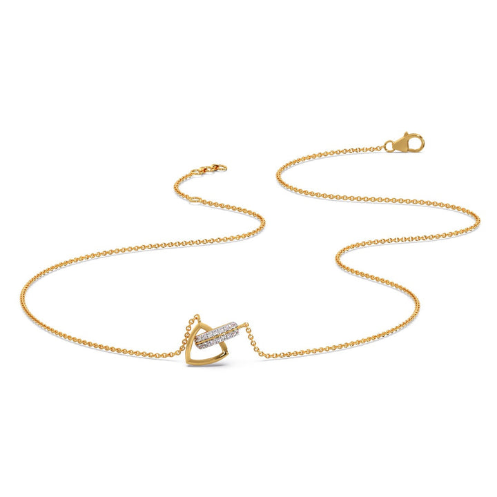 Round Lab Grown Diamond Open Triangle Pendant Necklace