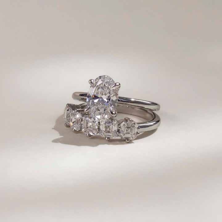 Asscher E/VS Lab Grown Diamond Wedding Band For His And Hers