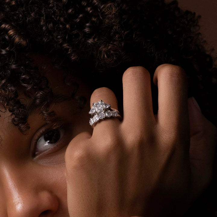 Asscher E/VS Lab Grown Diamond Wedding Band For His And Hers