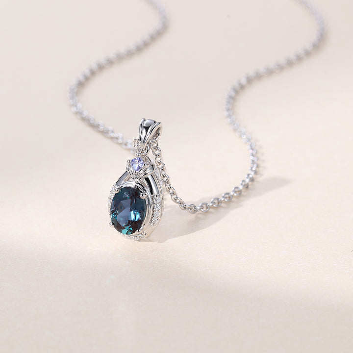 Oval Lab Grown Diamond Pendant Necklace For Women